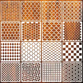 CSPS-GEO01-12IN COSYHIVE Wall Stencils Seamless Patterns