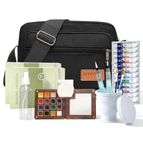 HB-001 HYFORL Mini Watercolor Palette Travel Paint Set Grids