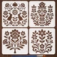 FINGERINSPIRE 4Pcs Folk Brocade Patterns Painting Stencil with 11.8 inches FINGERINSPIRE 4Pcs Folk Brocade Patterns Painting Stencil with 11.8 inches