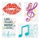 FINGERINSPIRE 4 pcs Music Painting Stencil 8.3x11.7 inch Reusable Musical Not...