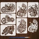 FINGERINSPIRE 6Pcs Motorcycle Flame Painting Stencil with Brush,11.7x8.3inch... FINGERINSPIRE 6Pcs Motorcycle Flame Painting Stencil with Brush,11.7x8.3inch...