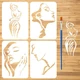 FINGERINSPIRE 4 Pcs Minimalist 8.3x11.7 inches (stencil), 16.9x0.5cm (brush) FINGERINSPIRE 4 Pcs Minimalist 8.3x11.7 inches (stencil), 16.9x0.5cm (brush)