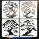 FINGERINSPIRE 4PCS Trees and Birds Stencils with a Brush 11.8x11.8 Inch Tree of FINGERINSPIRE 4PCS Trees and Birds Stencils with a Brush 11.8x11.8 Inch Tree of