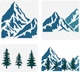 FINGERINSPIRE Mountain & Tree Stencil - 3 Styles, 2 Sizes, Reusable for Wall, Ti FINGERINSPIRE Mountain & Tree Stencil - 3 Styles, 2 Sizes, Reusable for Wall, Ti