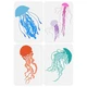 FINGERINSPIRE 4 PCS 4 Styles Jellyfish Stencil for Painting 8.3x11.7inch Reus... FINGERINSPIRE 4 PCS 4 Styles Jellyfish Stencil for Painting 8.3x11.7inch Reus...