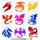 FINGERINSPIRE 9 PCS Dragon Painting Stencil 5.91 inches x FINGERINSPIRE 9 PCS Dragon Painting Stencil 5.91 inches x