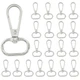 20Pcs Oval Ring Swivel Lobster Clasps 3/4"(20mm) Inside 20mm/(3/4 inch) silver