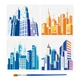 FINGERINSPIRE 4 Pcs 4 Styles Artistic Cityscape Painting Template with Brush... FINGERINSPIRE 4 Pcs 4 Styles Artistic Cityscape Painting Template with Brush...